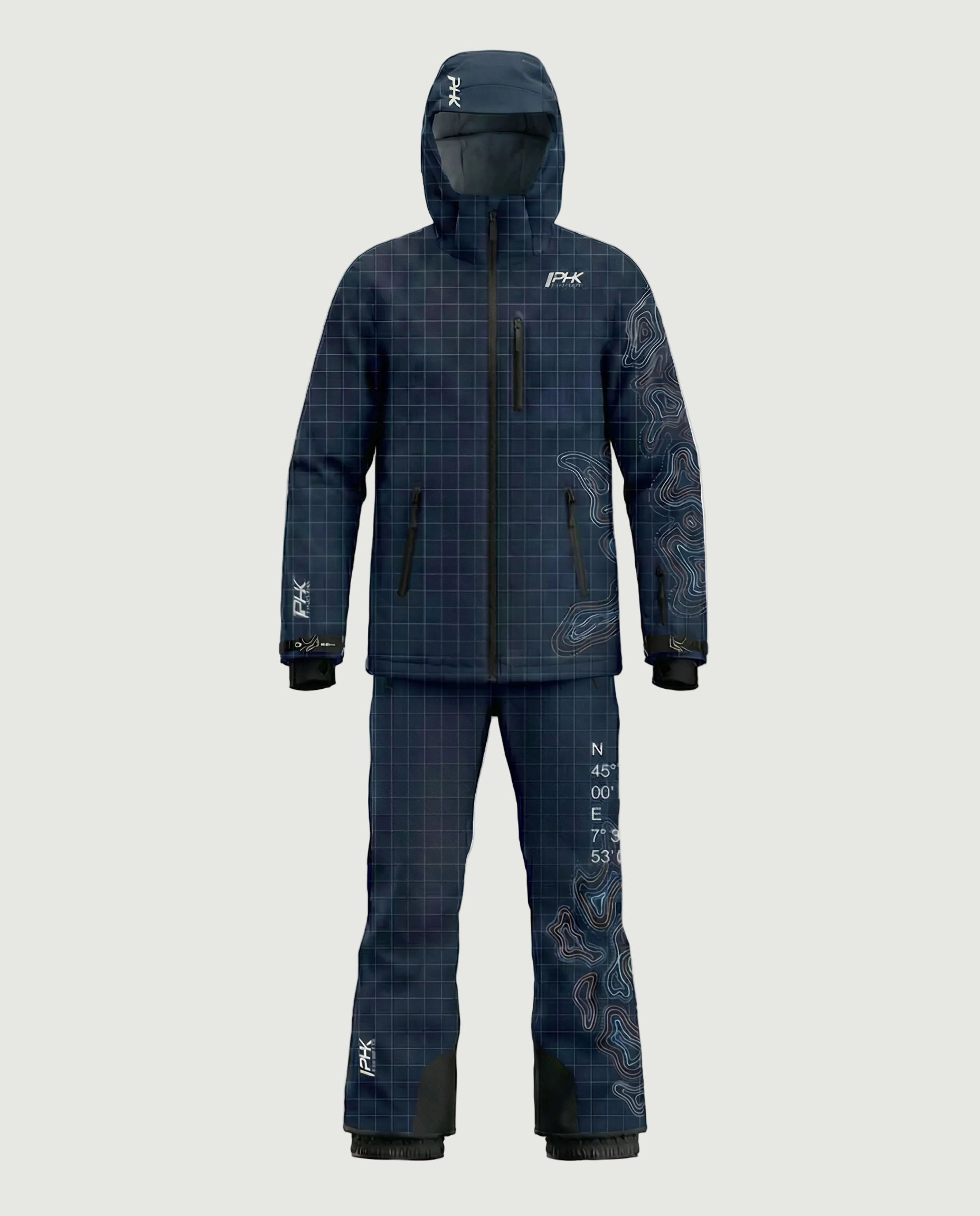 Blue Level Curves Overalls